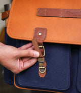 Saddlebag Expedition Blue with Brackets - cafetwin