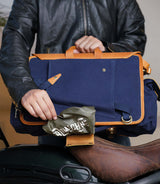 Saddlebag Expedition Blue with Brackets - cafetwin