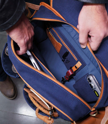 Saddlebag Expedition Blue with Brackets - cafetwin