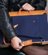 Saddlebag Expedition Blue with Brackets - cafetwin