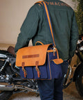 Borsa Laterale Expedition Blue con Staffe - cafetwin