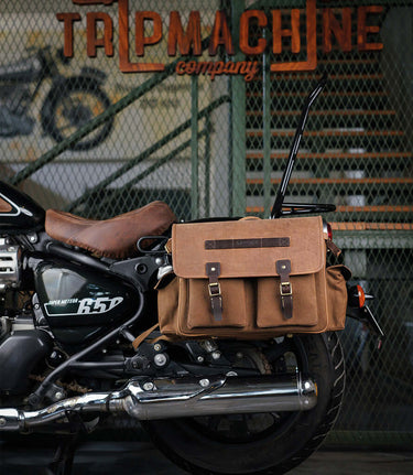 Saddlebag Expedition Brown with Brackets - cafetwin