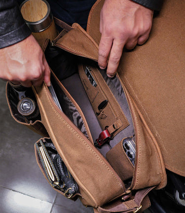 Saddlebag Expedition Brown with Brackets - cafetwin