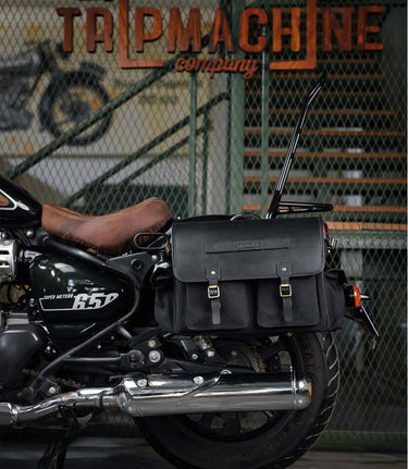 Saddlebag Black Expedition with Brackets - cafetwin