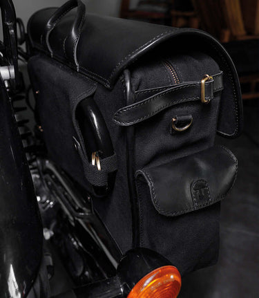 Saddlebag Black Expedition with Brackets - cafetwin