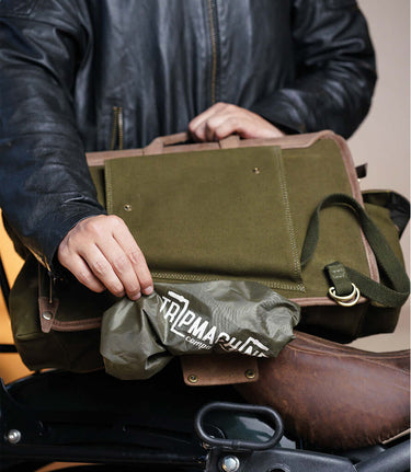 Saddlebag Expedition Green with Brackets - cafetwin