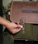 Saddlebag Expedition Green with Brackets - cafetwin