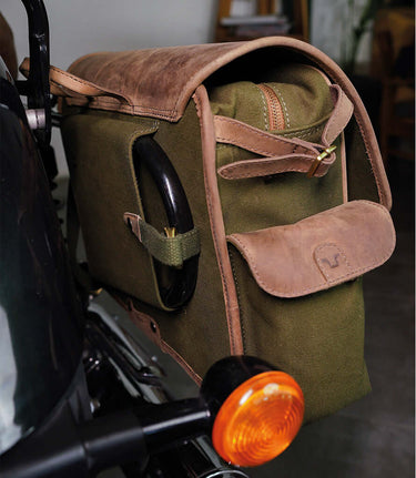 Saddlebag Expedition Green with Brackets - cafetwin