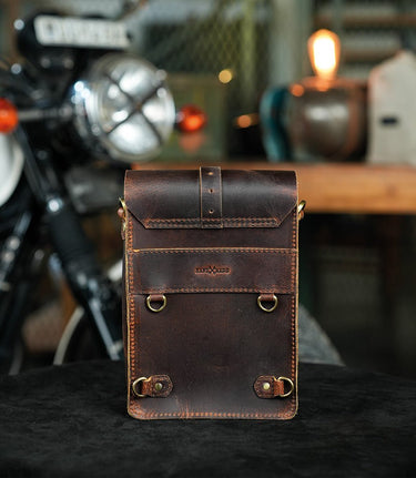 Sacoche latérale Moto Universel Moto Sling Bag Cognac - cafetwin