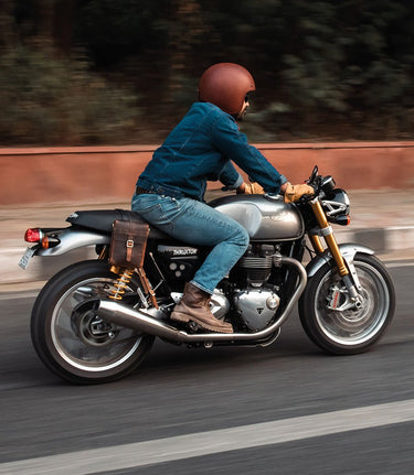 Sacoche latérale Moto Universel Moto Sling Bag Cognac - cafetwin