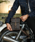 Borsa Laterale Moto Universale Moto Sling Bag Marrone - cafetwin