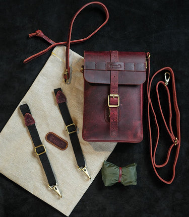 Saddlebag Universal Motorcycle Sling Bag Red - cafetwin