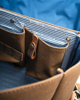 Ventura Side Bag in Canvas & Leather Cafe Twin x Trip Machine Brown - cafetwin
