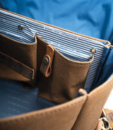 Borsa Laterale Ventura in Canvas & Pelle Cafe Twin x Trip Machine Marrone - cafetwin