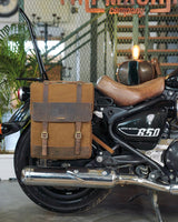 Ventura Side Bag in Canvas & Leather Cafe Twin x Trip Machine Brown - cafetwin