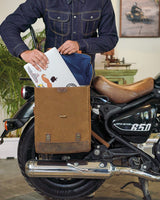 Ventura Side Bag in Canvas & Leather Cafe Twin x Trip Machine Brown - cafetwin