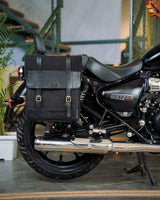 Ventura Canvas & Leather Side Bag Cafe Twin x Trip Machine Black - cafetwin