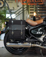 Ventura Canvas & Leather Side Bag Cafe Twin x Trip Machine Black - cafetwin