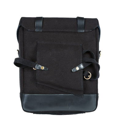 Saddlebag Ventura in Canvas & Leather Cafe Twin x Trip Machine Black - cafetwin