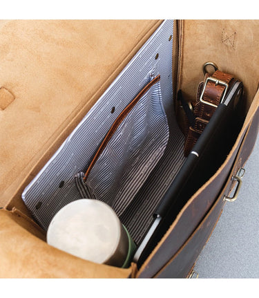 Bolsa Moto Lateral em Pele Legacy - Castanho - cafetwin