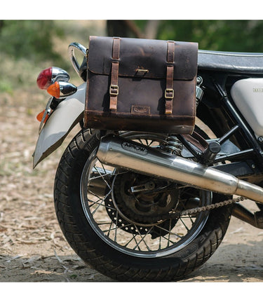 Bolsa Moto Lateral em Pele Legacy - Castanho - cafetwin