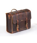 Legacy Leather Side Motorcycle Bag - Brown - cafetwin