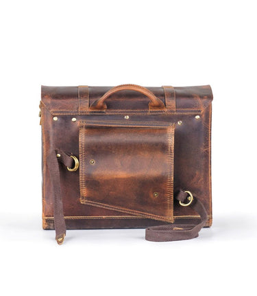 Legacy Leather Side Motorcycle Bag - Brown - cafetwin