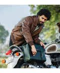 Borsa Moto Laterale in Pelle Legacy - Verde - cafetwin