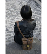 Brown Motorcycle Side Bag Vintage - Trip Machine - cafetwin