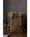 Borsa Moto Laterale Vintage Marrone Trip Machine