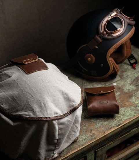 Borsa Porta Casco Cognac - Trip Machine - cafetwin