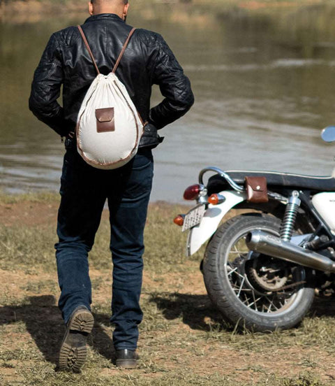 Borsa Porta Casco Cognac - Trip Machine - cafetwin