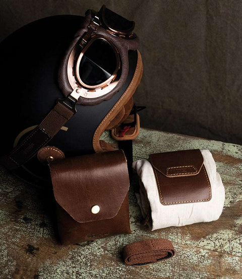 Borsa Porta Casco Cognac - Trip Machine - cafetwin