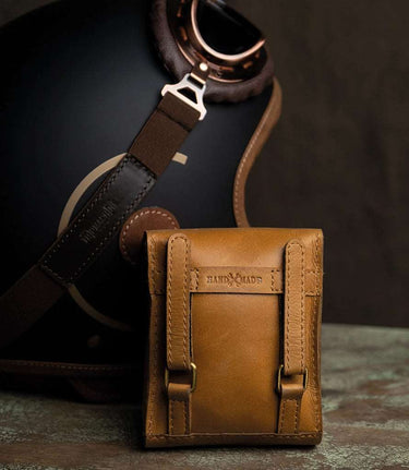 Vintage Tan Helmet Bag - Trip Machine - cafetwin