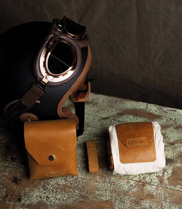 Vintage Tan Helmet Bag - Trip Machine - cafetwin