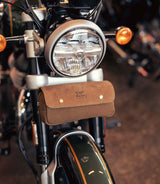 Duffle Bag Brown Front for Super Meteor 650 - cafetwin