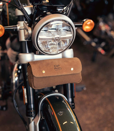 Duffle Bag Brown Front for Super Meteor 650 - cafetwin