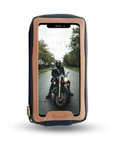 Trip Machine Navigator Blue Tan Magnetic Tank Bag - cafetwin