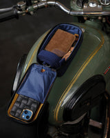 Trip Machine Navigator Blue Tan Magnetic Tank Bag - cafetwin