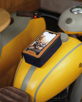 Trip Machine Navigator Blue Tan Magnetic Tank Bag - cafetwin