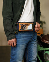 Trip Machine Navigator Blue Tan Magnetic Tank Bag - cafetwin