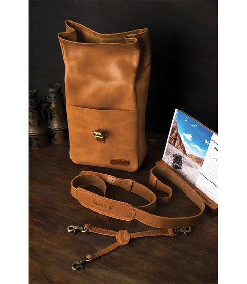 Borsa Moto Laterale Vintage Trip Machine Vintage Tan