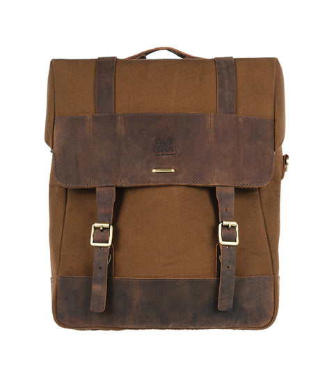 Borsa Laterale Ventura in Canvas & Pelle Cafe Twin x Trip Machine Marrone