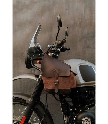 Saddlebags Front panels for Himalayan 410 - Cafe Twin x Trip Machine - Brown - cafetwin