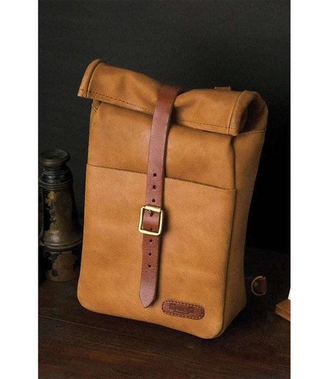 Borsa Moto Laterale Vintage Trip Machine Vintage Tan