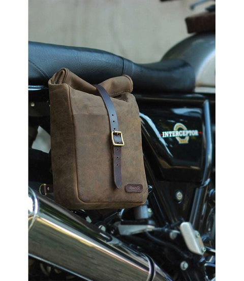 Borsa Moto Laterale Vintage Marrone Trip Machine