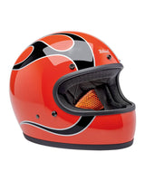 Biltwell Gringo Comp Helmet Orange Flames - cafetwin