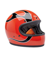 Helm Biltwell Gringo Comp Orange Flames - cafetwin