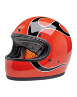 Biltwell Gringo Comp Helmet Orange Flames - cafetwin