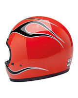 Biltwell Gringo Comp Helmet Orange Flames - cafetwin